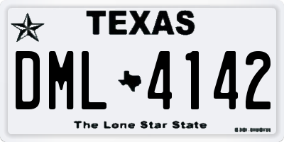 TX license plate DML4142