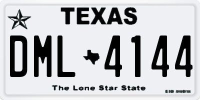 TX license plate DML4144