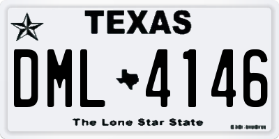 TX license plate DML4146