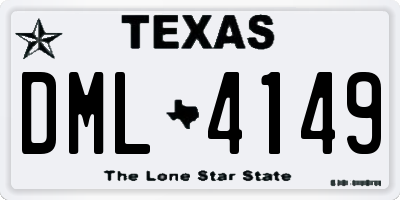 TX license plate DML4149