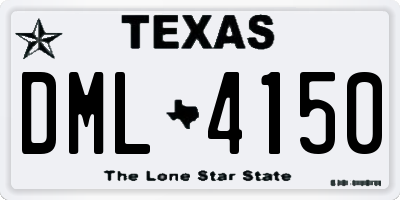 TX license plate DML4150