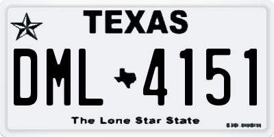 TX license plate DML4151