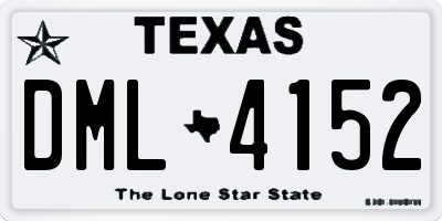 TX license plate DML4152