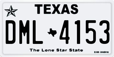 TX license plate DML4153