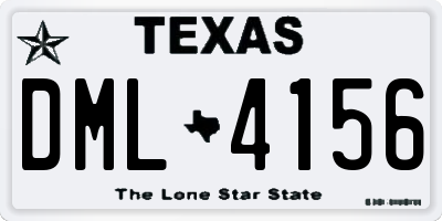 TX license plate DML4156