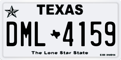 TX license plate DML4159