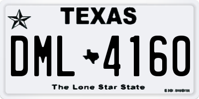 TX license plate DML4160