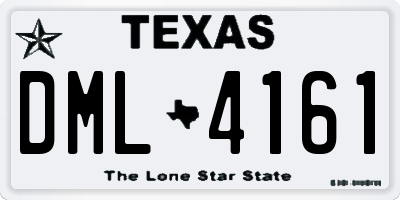 TX license plate DML4161