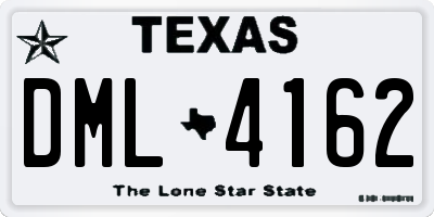 TX license plate DML4162