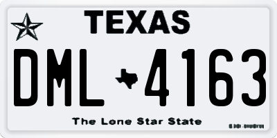 TX license plate DML4163