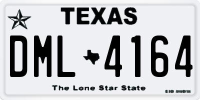TX license plate DML4164