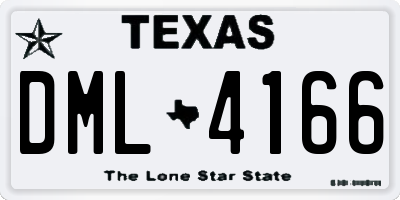 TX license plate DML4166