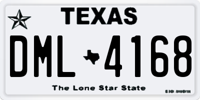 TX license plate DML4168