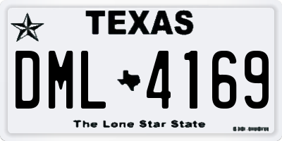 TX license plate DML4169