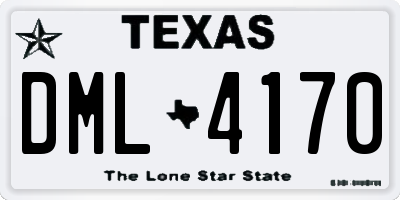 TX license plate DML4170