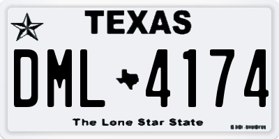 TX license plate DML4174