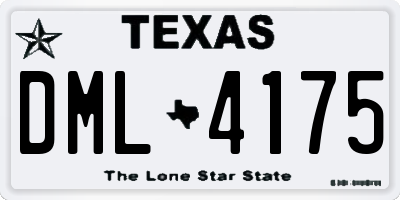 TX license plate DML4175