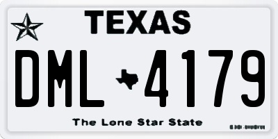 TX license plate DML4179