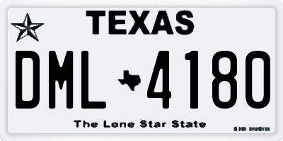 TX license plate DML4180