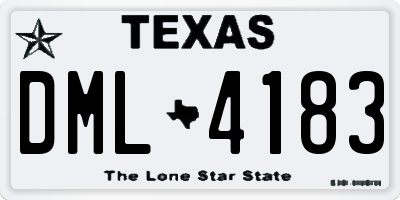 TX license plate DML4183