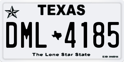 TX license plate DML4185