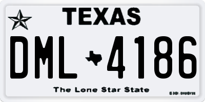 TX license plate DML4186