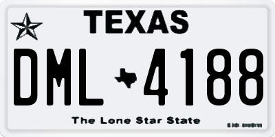 TX license plate DML4188