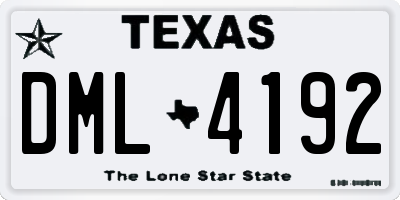 TX license plate DML4192