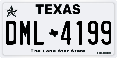 TX license plate DML4199