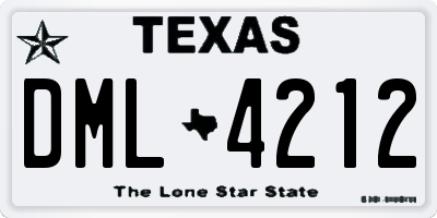 TX license plate DML4212