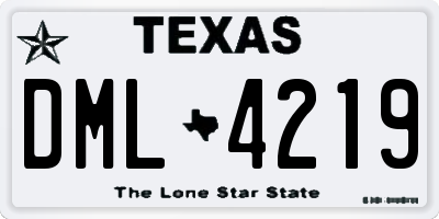 TX license plate DML4219