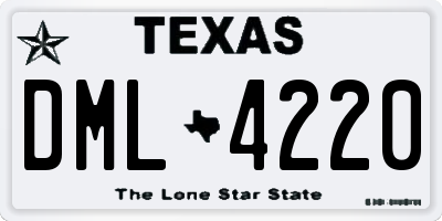 TX license plate DML4220