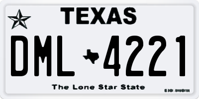 TX license plate DML4221