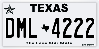 TX license plate DML4222