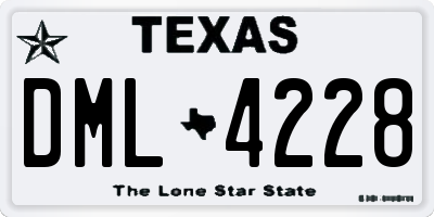 TX license plate DML4228