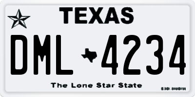 TX license plate DML4234