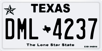 TX license plate DML4237