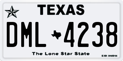 TX license plate DML4238