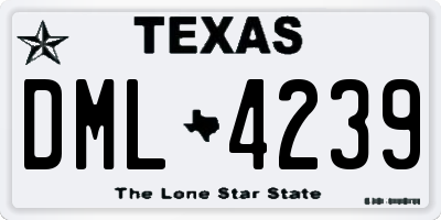 TX license plate DML4239