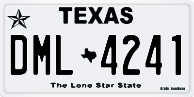 TX license plate DML4241