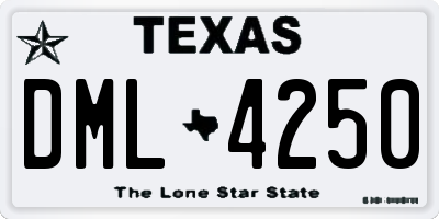 TX license plate DML4250