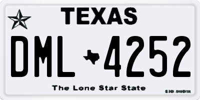 TX license plate DML4252