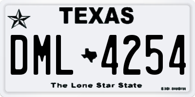 TX license plate DML4254