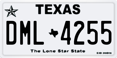 TX license plate DML4255