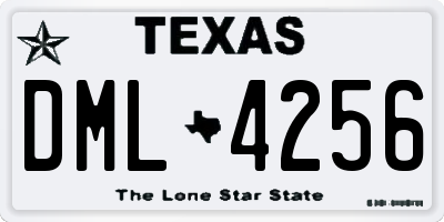 TX license plate DML4256