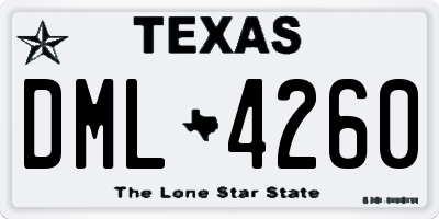 TX license plate DML4260
