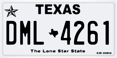 TX license plate DML4261