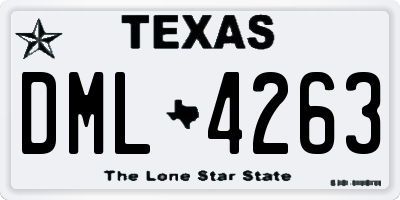 TX license plate DML4263