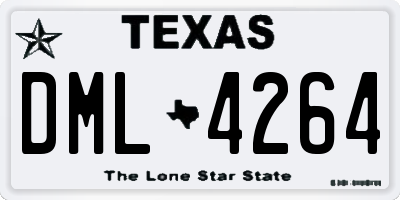 TX license plate DML4264