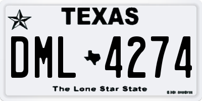 TX license plate DML4274